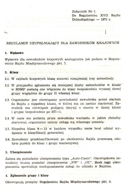Rajd Dolnośląski - 1973r